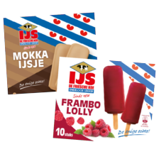 De Friesche Koe frambo lolly of mokka ijsje